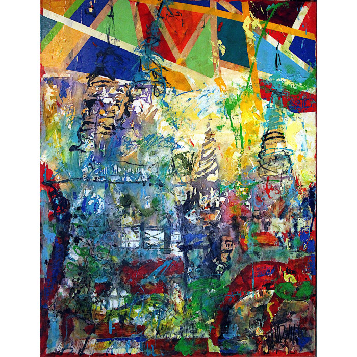 Painting “Copenhagen Expression 2” (2017) | Krzysztof Ludwin – acrylic on canvas, 130×100 cm