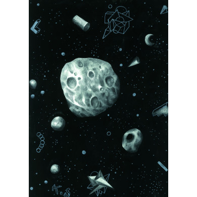 Gemälde „Kosmos VII“ (2021) | Karolina Sosnowska – Mischtechnik, 29×42 cm, Unikat