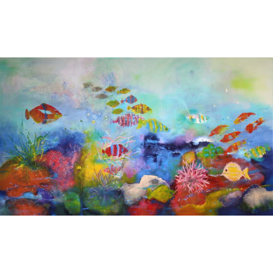 Gemälde „Unterwasserwelt III“, 2022 – Acryl auf Leinwand, 120×70 cm Gemälde „Unterwasserwelt III“, 2022 – Acryl auf Leinwand, 120×70 cm