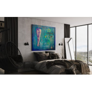 “I Wanna Be Yours but Only Tonight” (2022) | Marta Chudzik – mixed media, 140×120 cm