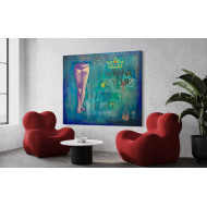 Obraz „I wanna be yours but only tonight” (2022) | Marta Chudzik – technika mieszana, 140×120 cm