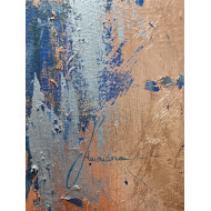 „Ballon IX“ (2020) von Magda Maciaszek – Acryl auf Leinwand mit Kupferblättern, 80 × 120 cm „Ballon IX“ (2020) von Magda Maciaszek – Acryl auf Leinwand mit Kupferblättern, 80 × 120 cm