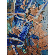 „Ballon IX“ (2020) von Magda Maciaszek – Acryl auf Leinwand mit Kupferblättern, 80 × 120 cm „Ballon IX“ (2020) von Magda Maciaszek – Acryl auf Leinwand mit Kupferblättern, 80 × 120 cm