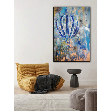 „Ballon IX“ (2020) von Magda Maciaszek – Acryl auf Leinwand mit Kupferblättern, 80 × 120 cm „Ballon IX“ (2020) von Magda Maciaszek – Acryl auf Leinwand mit Kupferblättern, 80 × 120 cm