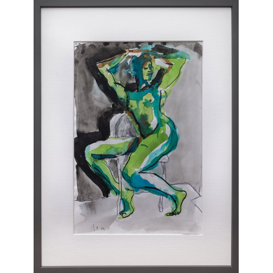 Drawing “Nude III” (2020) | Anna Rendecka – mixed media on paper, study of form and emotion Drawing “Nude III” (2020) | Anna Rendecka – mixed media on paper, study of form and emotion