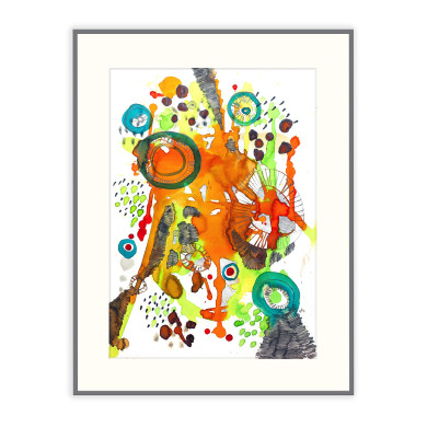 Dessin « Migraine – Été » (2022) | Anna Rendecka – technique mixte sur papier, abstraction expressive Dessin « Migraine – Été » (2022) | Anna Rendecka – technique mixte sur papier, abstraction expressive