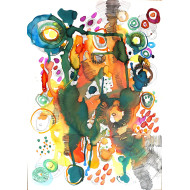 Zeichnung „Migräne – Herbst“ (2022) | Anna Rendecka – Mischtechnik auf Papier, expressive Abstraktion Zeichnung „Migräne – Herbst“ (2022) | Anna Rendecka – Mischtechnik auf Papier, expressive Abstraktion