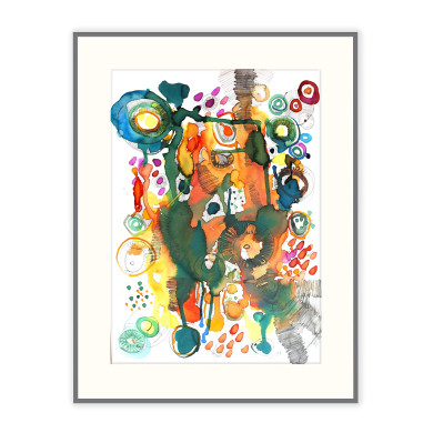 Zeichnung „Migräne – Herbst“ (2022) | Anna Rendecka – Mischtechnik auf Papier, expressive Abstraktion Zeichnung „Migräne – Herbst“ (2022) | Anna Rendecka – Mischtechnik auf Papier, expressive Abstraktion