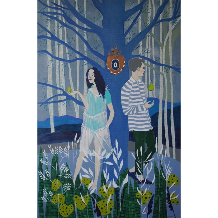 Tableau « Friche » (2021) | Beata Walczak – acrylique sur toile, 100×120 cm