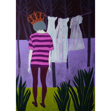 Peinture « Trop peu pour vivre » (2021) | Beata Walczak – portrait pop-art de la solitude Peinture « Trop peu pour vivre » (2021) | Beata Walczak – portrait pop-art de la solitude