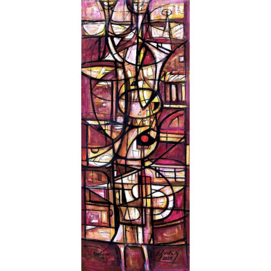 Painting “Vertical Composition – Figure” (2021) | Eugeniusz Gerlach – geometric abstraction of the human form Painting “Vertical Composition – Figure” (2021) | Eugeniusz Gerlach – geometric abstraction of the human form