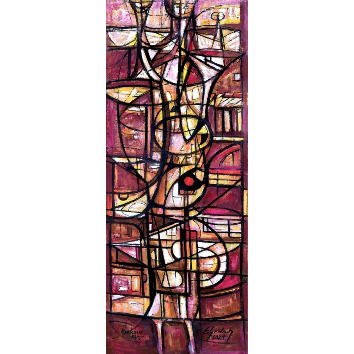 Painting “Vertical Composition – Figure” (2021) | Eugeniusz Gerlach – geometric abstraction of the human form Painting “Vertical Composition – Figure” (2021) | Eugeniusz Gerlach – geometric abstraction of the human form