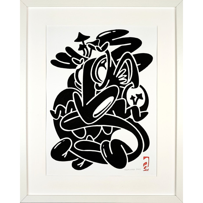 Graphic “Don Amanito” (2022) | Igor Chołda – black and white abstract ink composition Graphic “Don Amanito” (2022) | Igor Chołda – black and white abstract ink composition