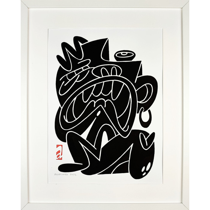 Grafik „Grimasse“ Igor Chołda 2022 – Abstrakte zeitgenössische Kunst, Innendekoration Grafik „Grimasse“ Igor Chołda 2022 – Abstrakte zeitgenössische Kunst, Innendekoration