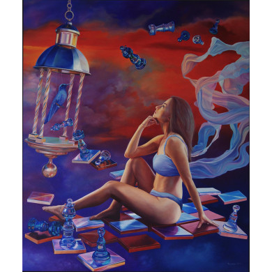 “SILENCE IS POETRY” (2022) | Piotr Horodyński – oil on canvas, 100×120 cm