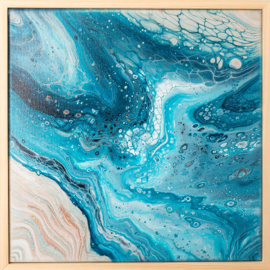 Obraz „Motion 1” (2022) | Ela Kubat – abstrakcyjny pejzaż morski w technice pouring art Obraz „Motion 1” (2022) | Ela Kubat – abstrakcyjny pejzaż morski w technice pouring art