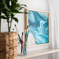 Gemälde „Motion 1“ (2022) | Ela Kubat – abstraktes Meeresbild in Pouring-Art-Technik Gemälde „Motion 1“ (2022) | Ela Kubat – abstraktes Meeresbild in Pouring-Art-Technik