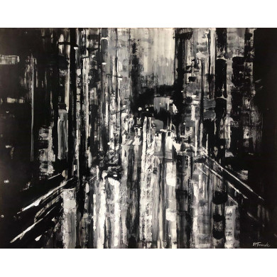 « 2nd Avenue » (2019) | Paulina Taranek – acrylique & huile sur toile, 100×80 cm, Cityscapes