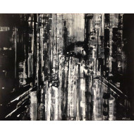 Obraz „2nd Avenue” (2019) | Paulina Taranek – akryl i olej na płótnie, 100×80 cm, Cityscapes