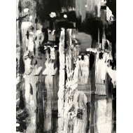 “2nd Avenue” (2019) | Paulina Taranek – acrylic & oil on canvas, 100×80 cm, Cityscapes