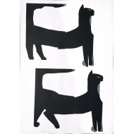 Painting “Come On!” (2020) | Grażka Lange & Monika Hanulak – colorful paper collage with cats Painting “Come On!” (2020) | Grażka Lange & Monika Hanulak – colorful paper collage with cats