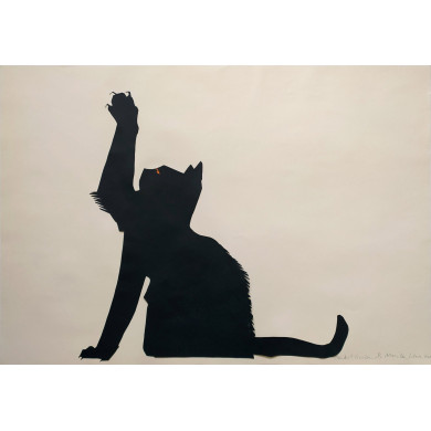 Tableau « Mouche ? » (2021) | Grażka Lange & Monika Hanulak – collage et découpage en papier noir Tableau « Mouche ? » (2021) | Grażka Lange & Monika Hanulak – collage et découpage en papier noir
