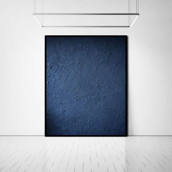 « No name Blue » (2023) | Mira Pürschel – acrylique/mixte sur toile 3D, 120×100 cm