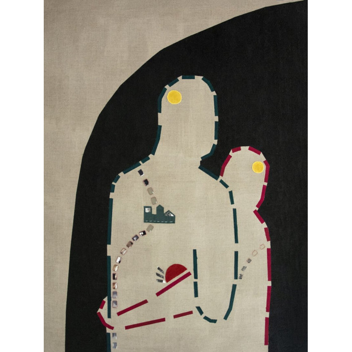 “Future Past” (2021) | Matylda Burszta – mixed media on linen, 120×90 cm