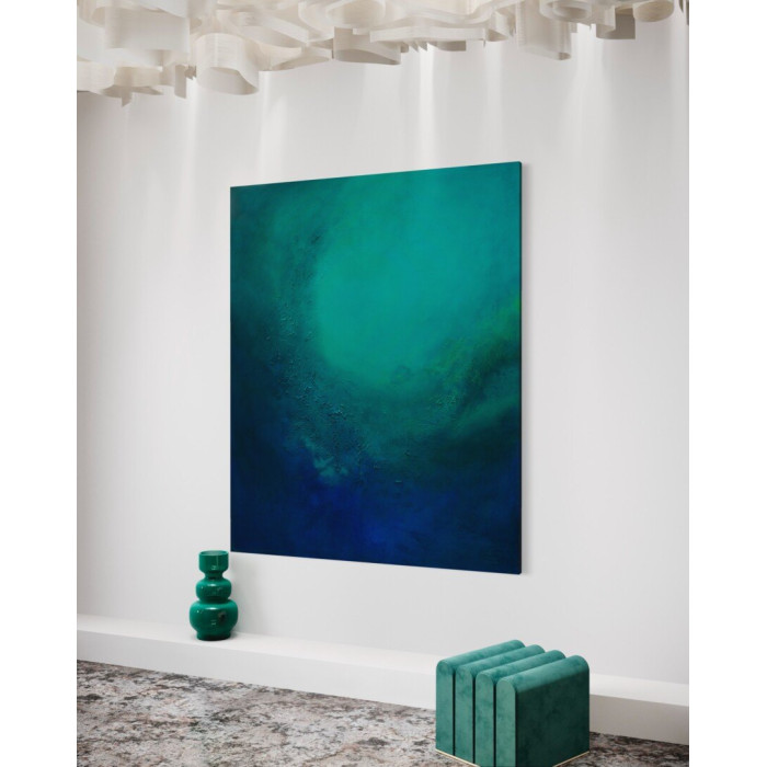 “In Light We Trust” (2023) | Marta Chudzik – acrylic on canvas, 160×130 cm