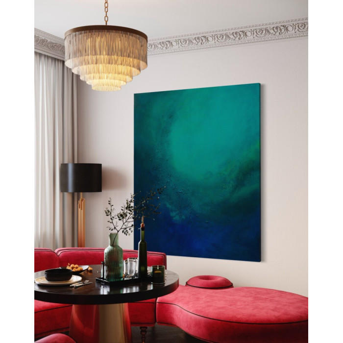 Obraz „In light we trust” (2023) | Marta Chudzik – akryl na płótnie, 160×130 cm