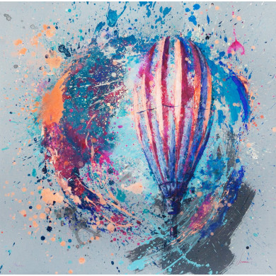 « Ballon XVII » (2020) | Magda Maciaszek (Amonaria) – acrylique sur toile, 90×90 cm