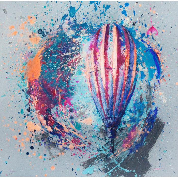Obraz „Balon XVII” (2020) | Magda Maciaszek (Amonaria) – akryl na płótnie, 90×90 cm