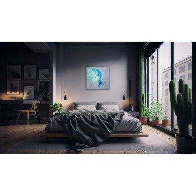 Obraz „Blue Sigh 5”, 2017 – akryl, cykl abstrakcji Obraz „Blue Sigh 5”, 2017 – akryl, cykl abstrakcji