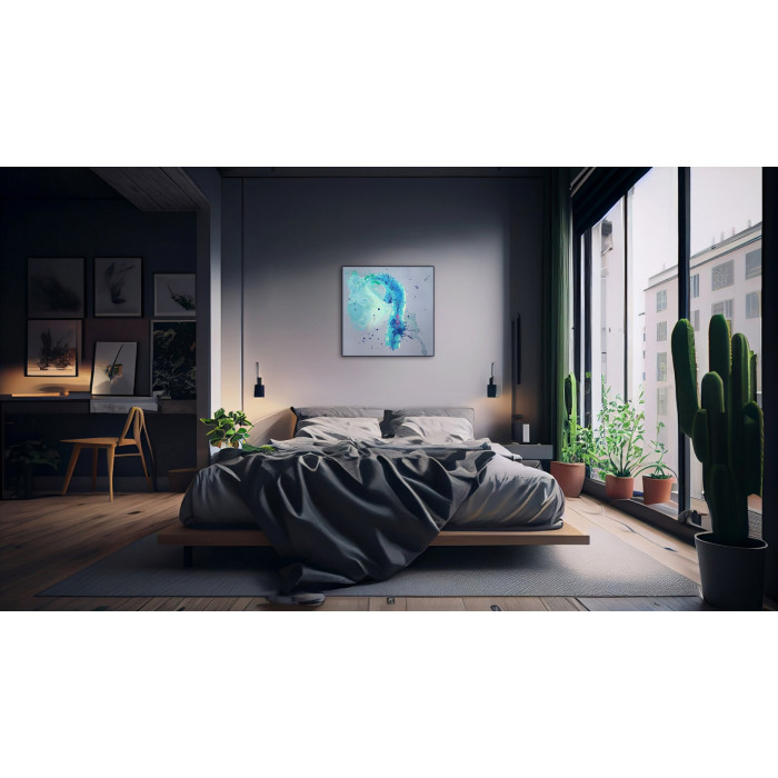 Obraz „Blue Sigh 5”, 2017 – akryl, cykl abstrakcji Obraz „Blue Sigh 5”, 2017 – akryl, cykl abstrakcji