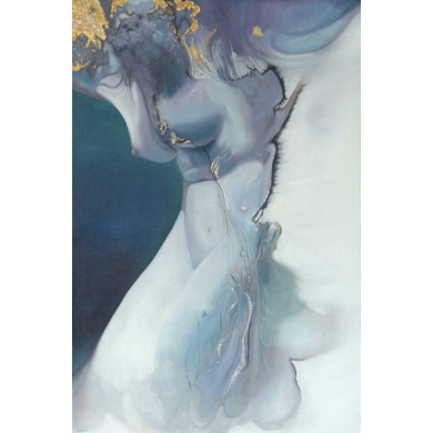 “Aphrodite” (2022) | Piotr Piecko – oil, acrylic & gold leaf, 150×100 cm