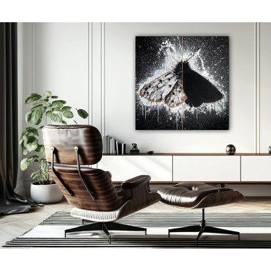 Gemälde „Motte“, 2023 – Acryl auf Leinwand, 120×120 cm (Serie: Dichotomie der Persönlichkeit) Gemälde „Motte“, 2023 – Acryl auf Leinwand, 120×120 cm (Serie: Dichotomie der Persönlichkeit)