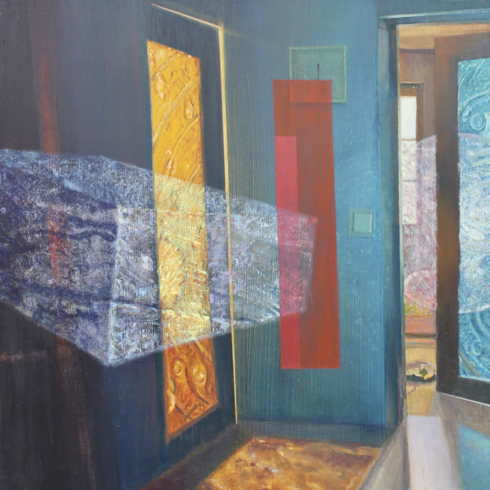 „Orgelkonzert“ (2022) | Rafał Labijak – Öl auf HDF, 100×100 cm