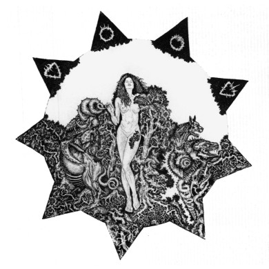 Grafika „Fatum” (1999) | Przemysław Tyszkiewicz – akwaforta, 50×50 cm