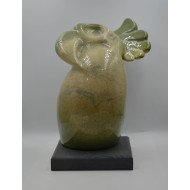 Sculpture “Last Parrot” (2024) | Roland Kościółek – glazed ceramic macaw