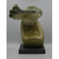 Sculpture “Last Parrot” (2024) | Roland Kościółek – glazed ceramic macaw