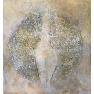 “Nude, Woman and the Sun” (2024) | Malina Wieczorek – mixed media, 120×130 cm