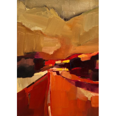 “Ciepło cieplej” (2021) | Paulina Katarzyna Zielska – oil on canvas, 90×90 cm