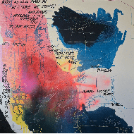Peinture « Sans titre » (2024) | Dorota Bojanowska – composition expressive et intensité émotionnelle Peinture « Sans titre » (2024) | Dorota Bojanowska – composition expressive et intensité émotionnelle