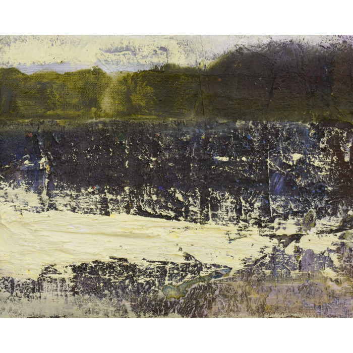 « Trouvé 1 » (2024) | Piotr Trusik – huile sur toile, 30×24 cm | Plein air Jerzwałd