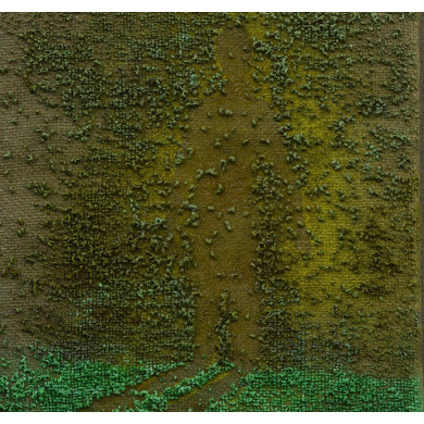 “Between 1” (2024) | Piotr Trusik – oil on canvas, 35×35 cm