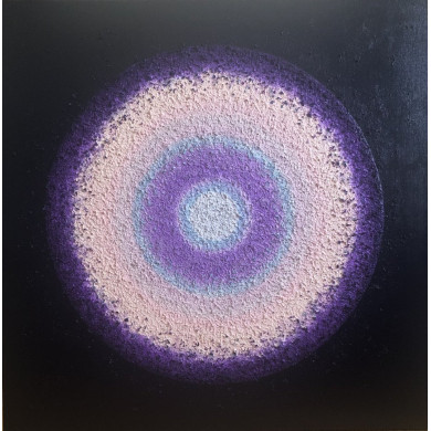 « Ethereal Vibes » (2024) | Monika Wałęga – acrylique/technique mixte, or, 100×100 cm