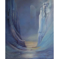 Obraz „Bezmiar ciszy” (2025) | Piotr Horodyński – olej na płótnie, 61×50 cm, surrealizm