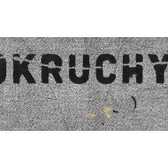 Grafika „Okruchy_44” – linoryt na płótnie ze złoceniami Grafika „Okruchy_44” – linoryt na płótnie ze złoceniami
