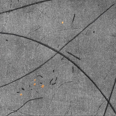 Grafika „Okruchy_43” – linoryt na płótnie ze złoceniami Grafika „Okruchy_43” – linoryt na płótnie ze złoceniami