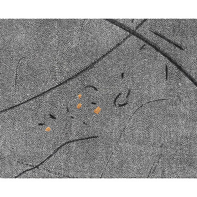 Estampe artistique « Okruchy_43 » – Linogravure sur toile avec dorures Estampe artistique « Okruchy_43 » – Linogravure sur toile avec dorures